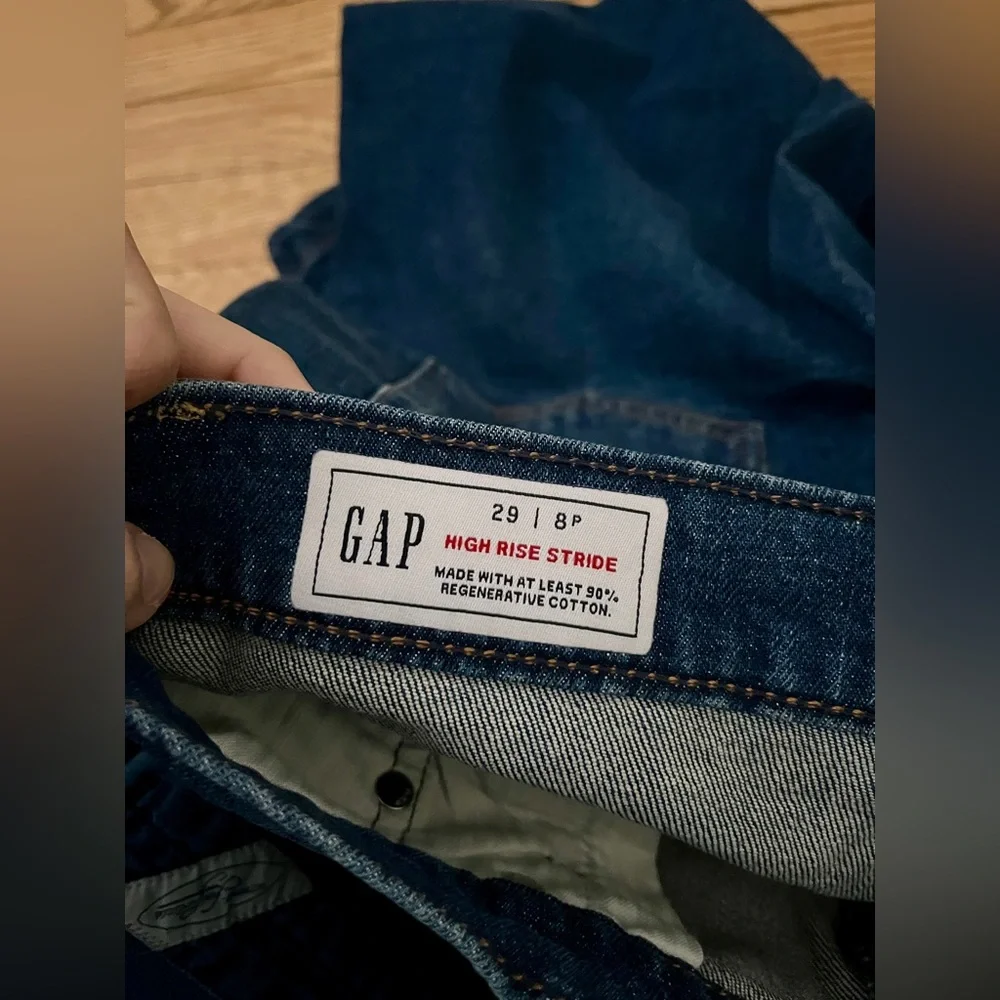 Gap Dark Wash Wide Leg Jeans Size 8P - Picture 5 of 8